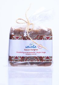 Savon surgras poudre de figue de barbarie-argile rouge  